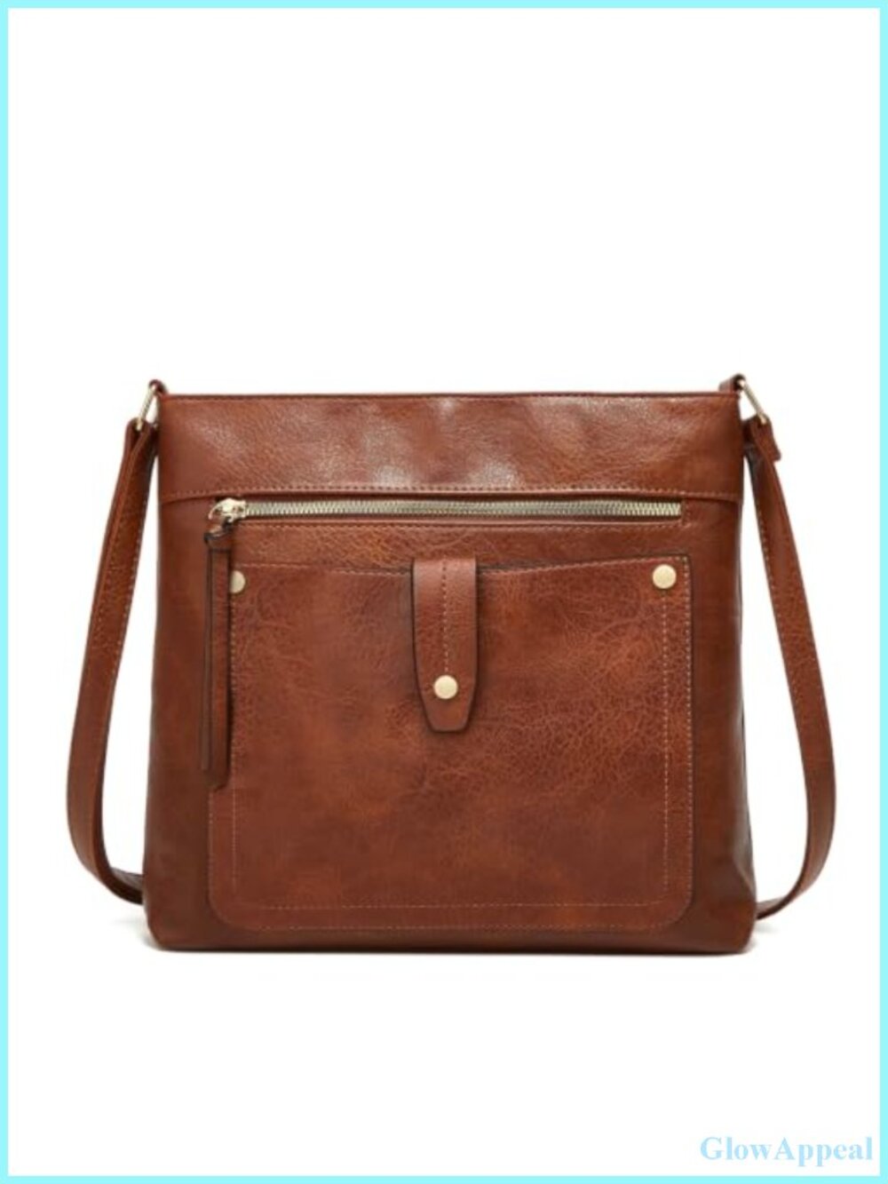 Faux Leather Crossbody Bag Lightweight Messenger Travel Vintage Purse